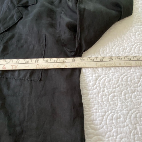 Madewell Resort Black Long Sleeve Collared Button Down Ramie Shirt Size M - Picture 10 of 11